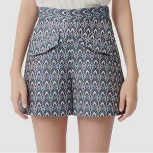 Maje Women's Blue Metallic Jacquard
Trapeze Shorts